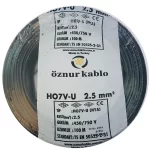 2,5 mm NYA Kablo Siyah H07V-U PVC İzoleli 450-750V Tek damarlı Tek Telli