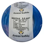 2,5 mm NYA Kablo mavi H07V-U PVC İzoleli 450-750V Tek damarlı Tek Telli