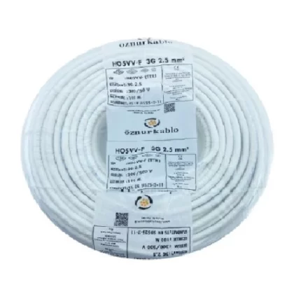 3x2,5 mm TTR Kablo Beyaz (H05VV-F) (NYMHY)