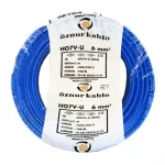 Öznur 6 mm NYA Kablo Mavi (H07V-U) PVC İzoleli 450/750V Tek damarlı Tek Telli