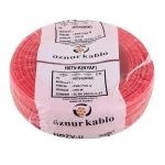 Öznur Kırmızı NYAF Kablo (H07V-K) PVC İzoleli Tek damarlı İnce Çok Telli 450V-750 V