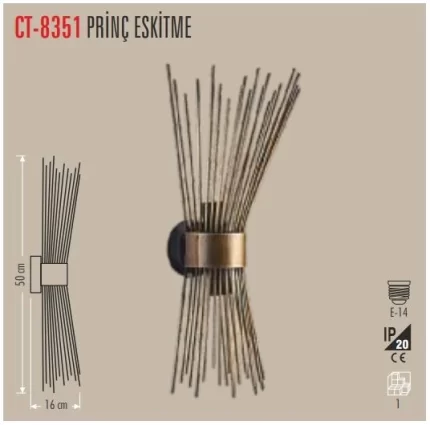 CT-8351,Prinç Eskitme Dekoratif Duvar Armatür