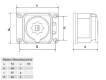 Monofaze Kauçuk Seri 1x16A. (2P+E) 200/250V. Duvar Priz
