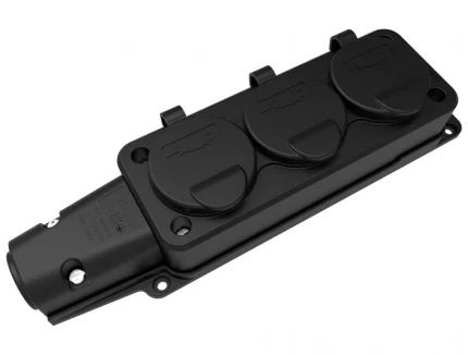 Monofaze Kauçuk Seri 1x16A. (2P+E) 200/250V. Üçlü Grup Priz