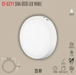 25W Sıva Üstü Yuvarlak Led Panel (Beyaz ışık) - Görsel 2